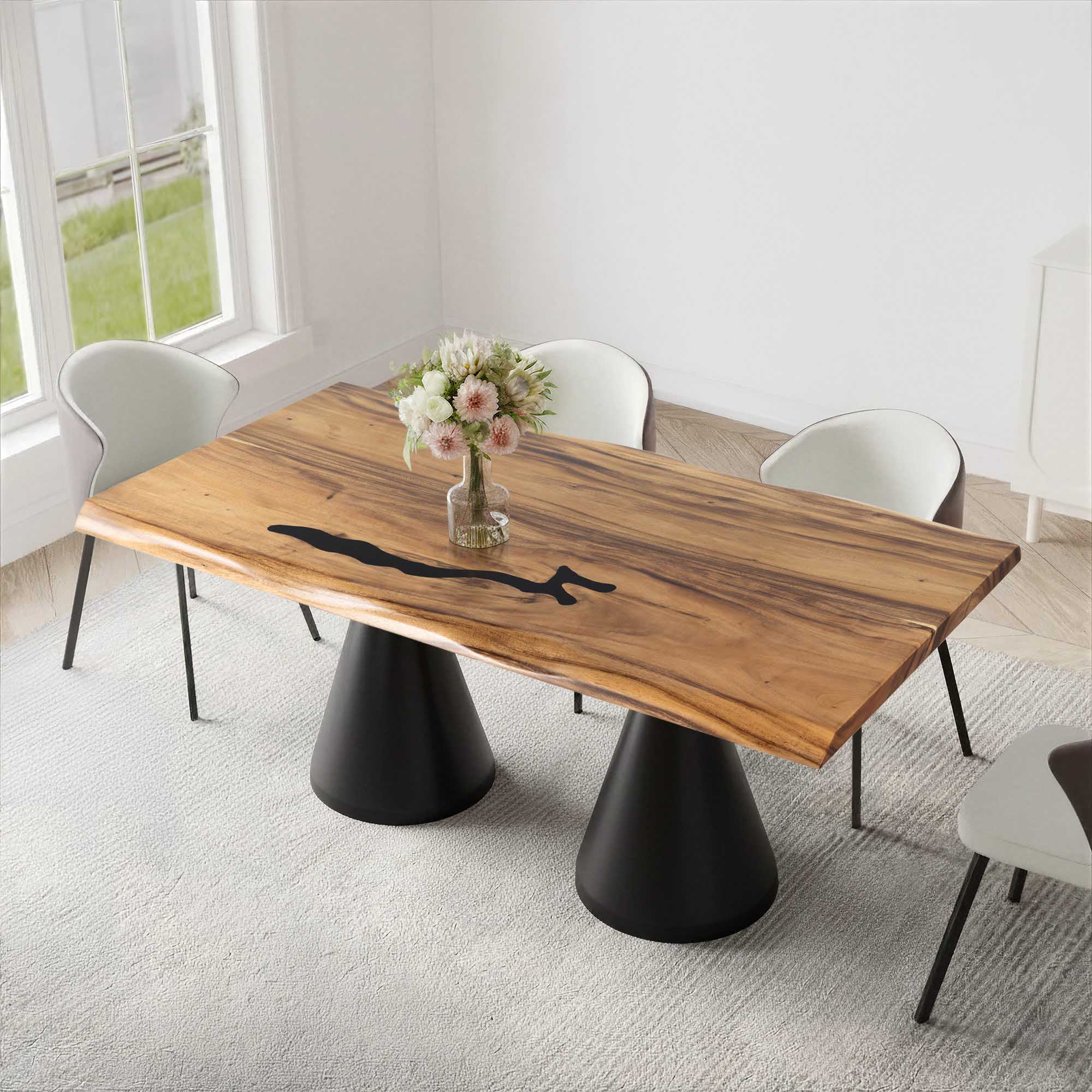 Natural Wood Table Top – Handcrafted with Unique Grain - NA_SRE60x30-003 Interior