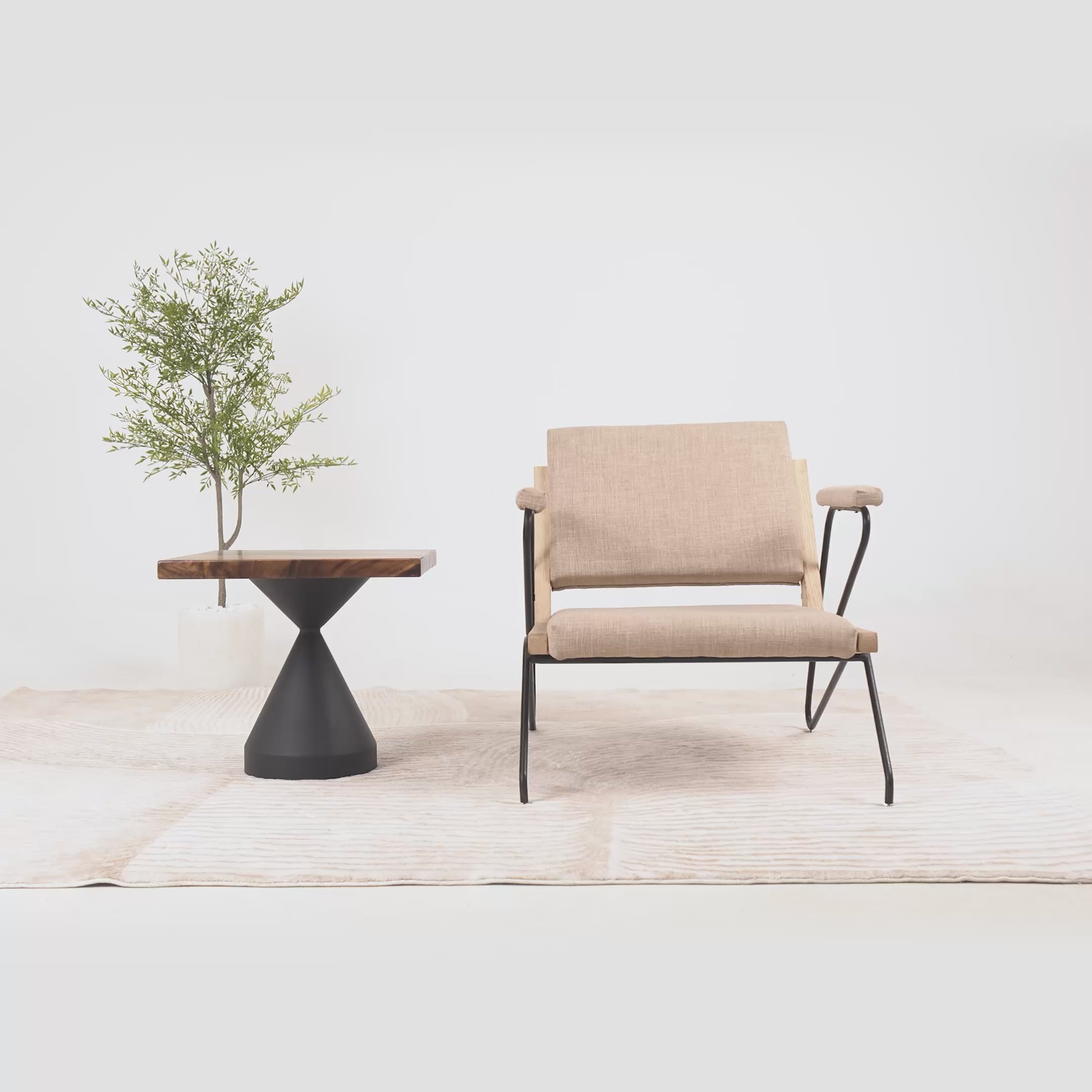 Square Side End Wood Tables 19" x 19" with Epoxy Resin - SSQ19x1.4-16