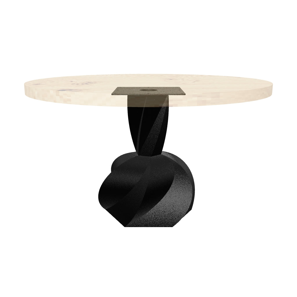 Dining Table with Papao 28.5" H Steel Table Base for Wood Epoxy Top - AR media