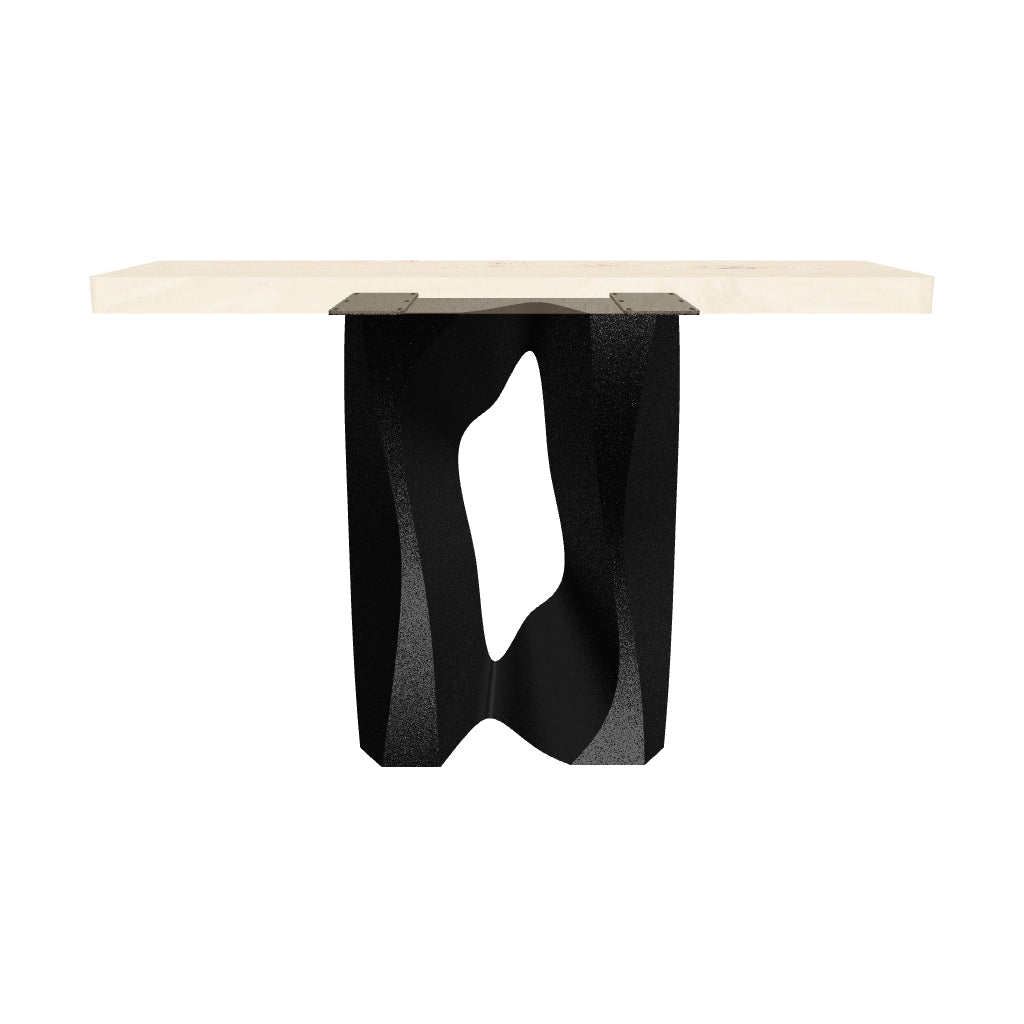Console Table with Rocky 28.5" H Metal Table Base for Modern Entryway - AR media