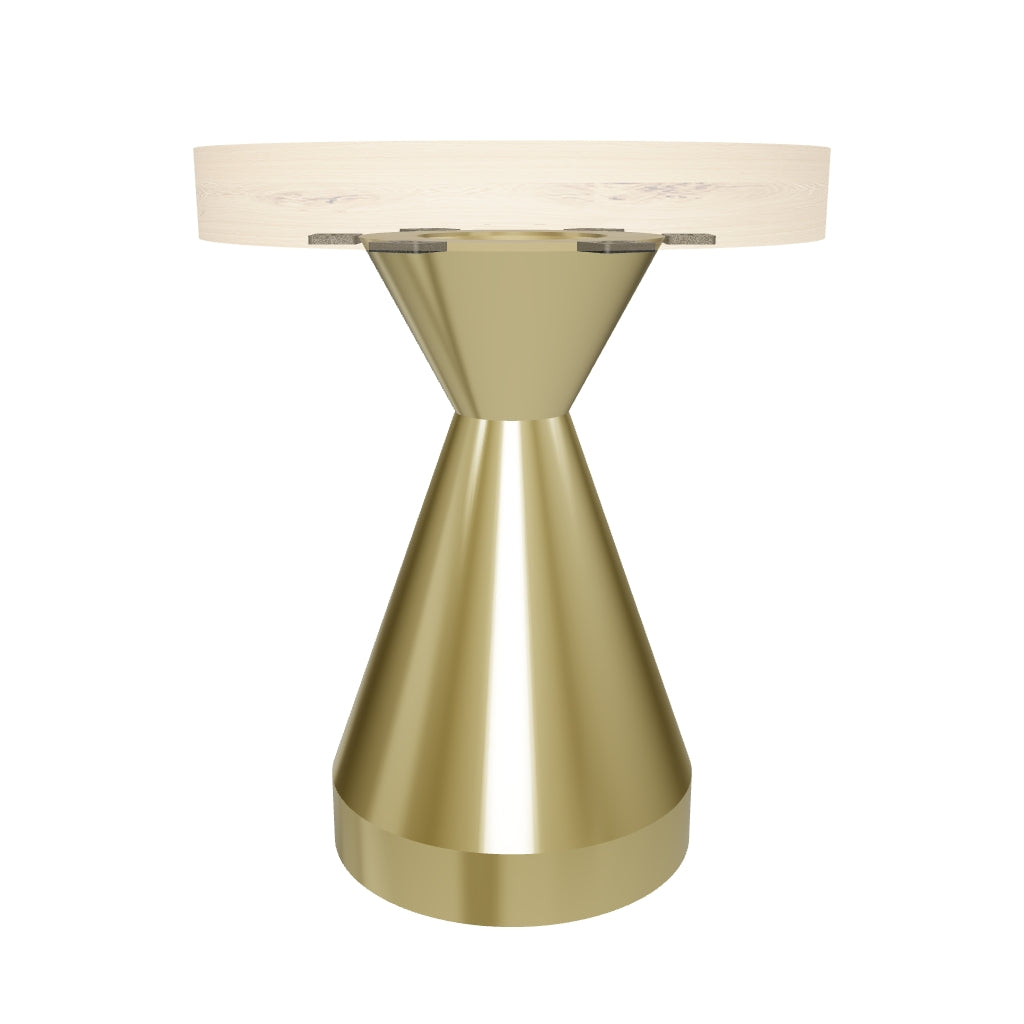 Coffee with Flux Gold 16" H Metal Table Base - polished 10" D x 16" H / Round Epoxy 15" Diameter - AR media