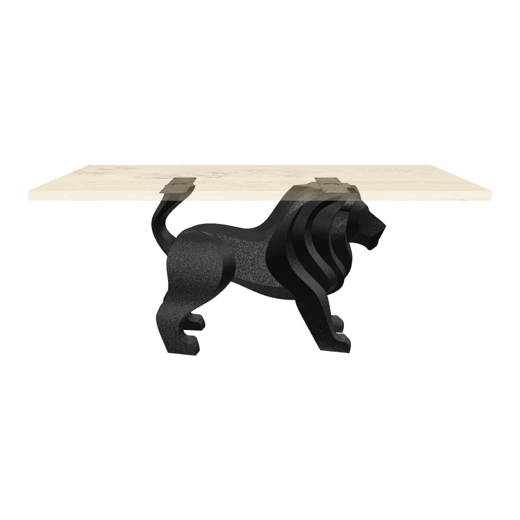 Dining Table with Leo Metal Table Base for Natural Wooden Top - AR media