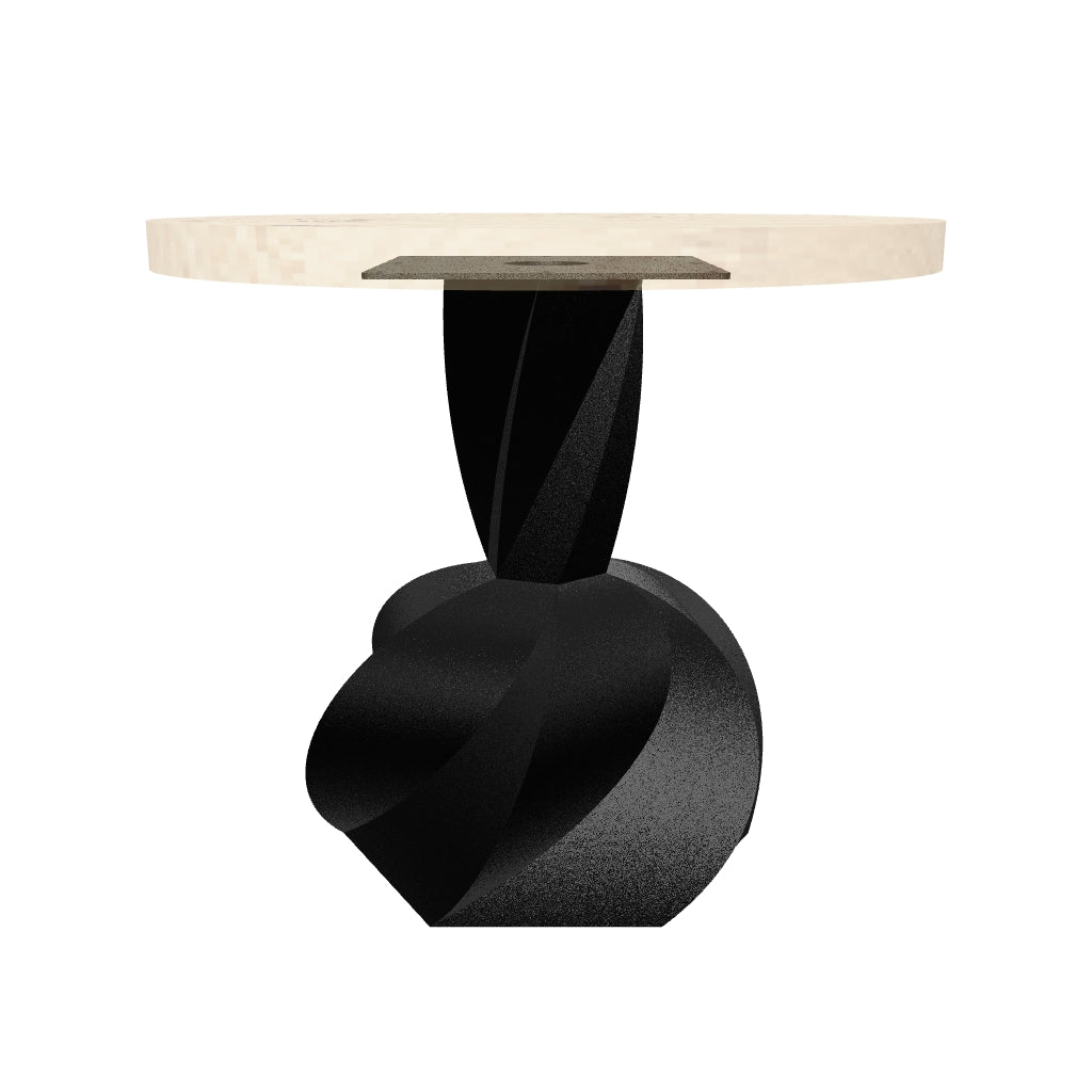 Dining Table with Papao 28.5" H Steel Table Base for Wood Epoxy Top - white background - AR media