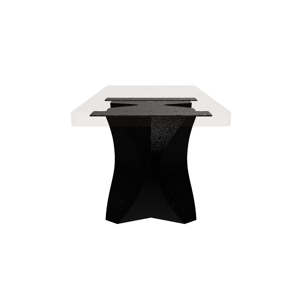 End Table 29" or 48" with Carved Rock Steel Base - 301 Rocky - SRE48x24 AR Media