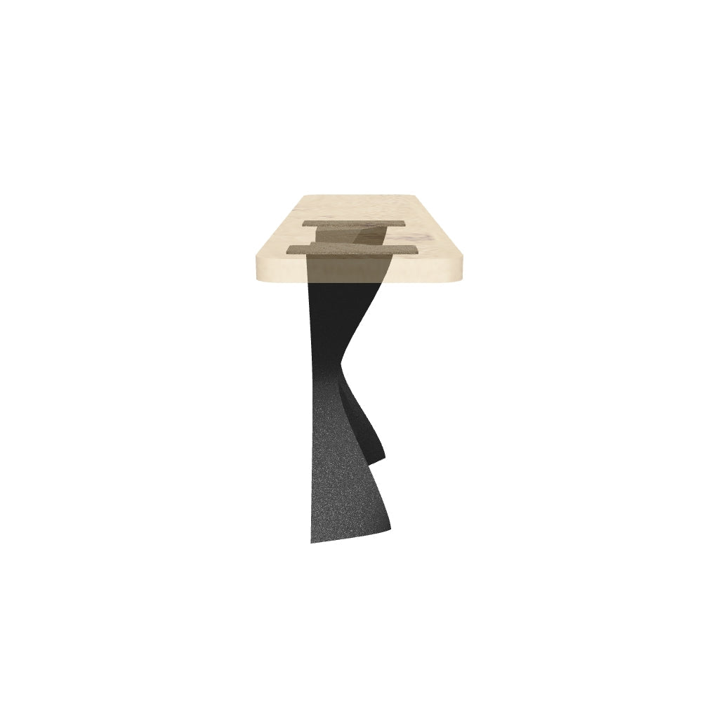 Narrow Console Table 47" or 60" Natural Wood for Hallways - 513 Tangen - NA-SRE60x15 White background AR Media