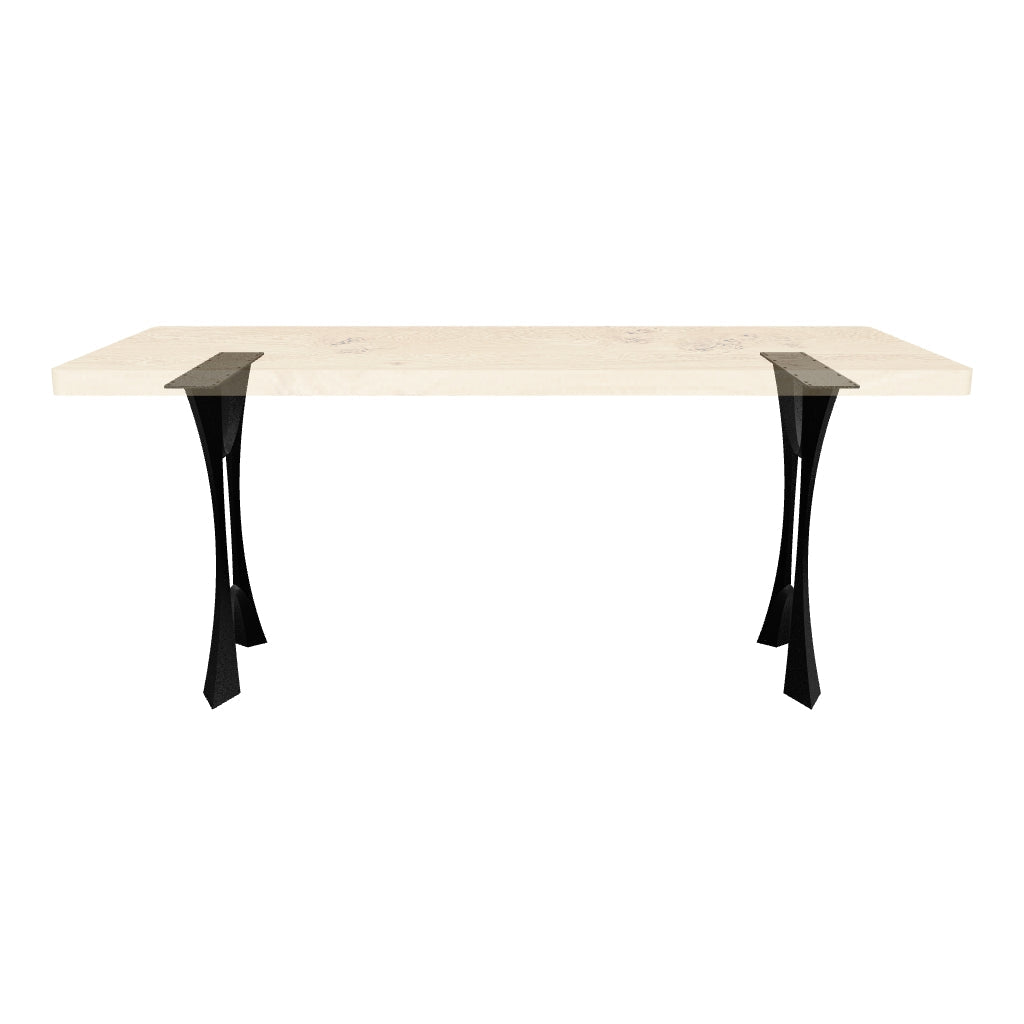 Dining Table with Joxie 28.5" H Metal Table Legs for Butcher Block Wood - AR media