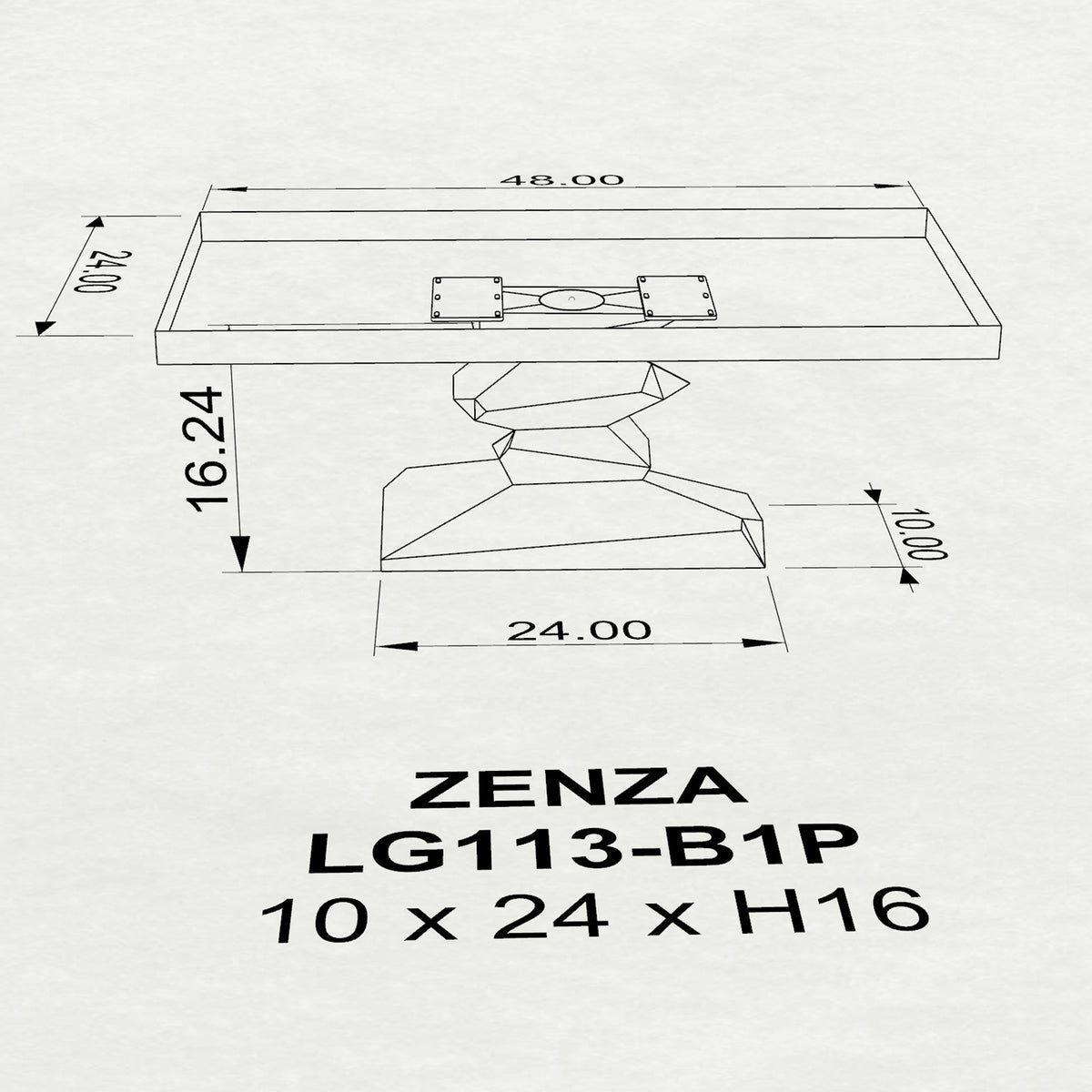 Rectangle Coffee Table for Living Rooms - 113 Zenza - 3D Drawings