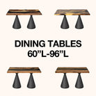 rectangle dining table 60" to 96"