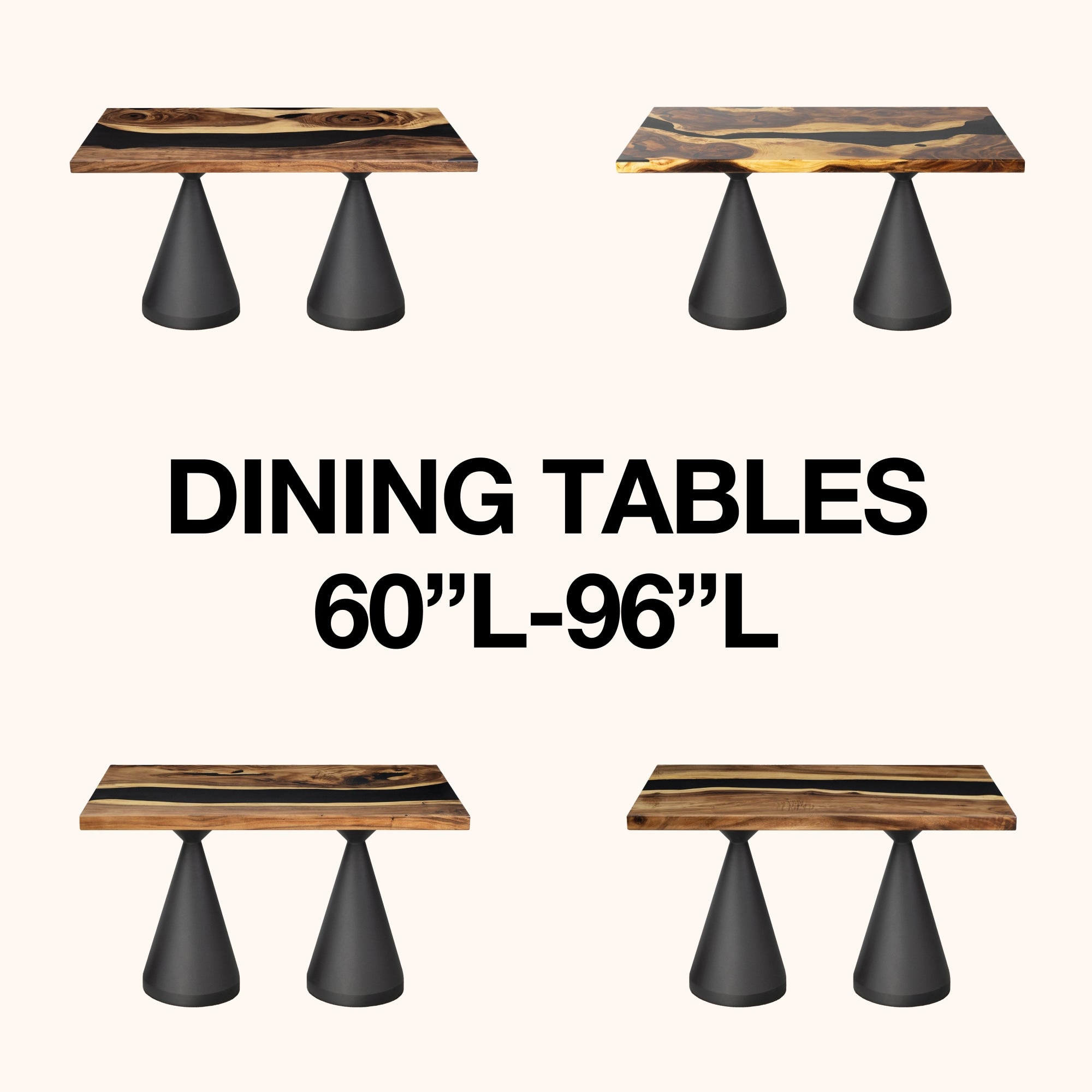 rectangle dining table 60" to 96"