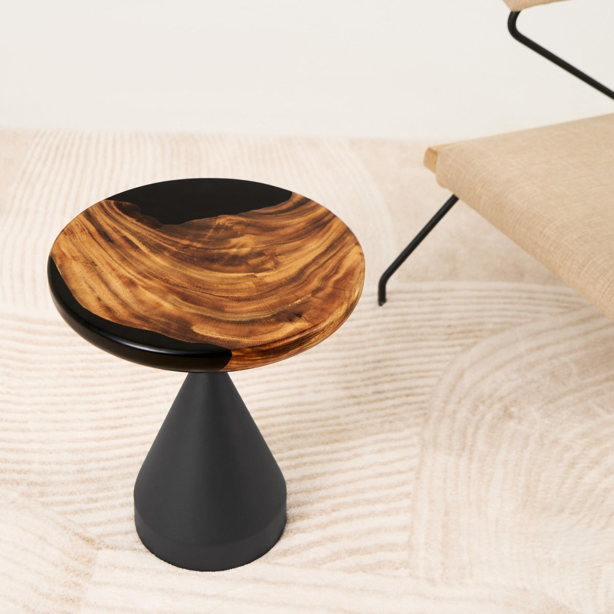 Round Epoxy Side Table 15" Diameter