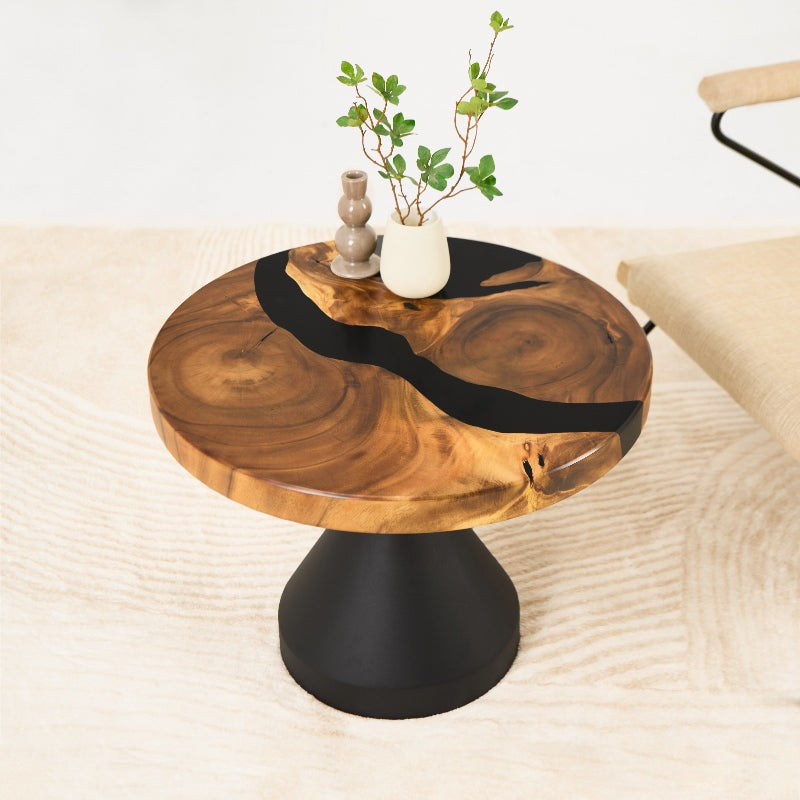 round epoxy resin coffee table 23 inches 02