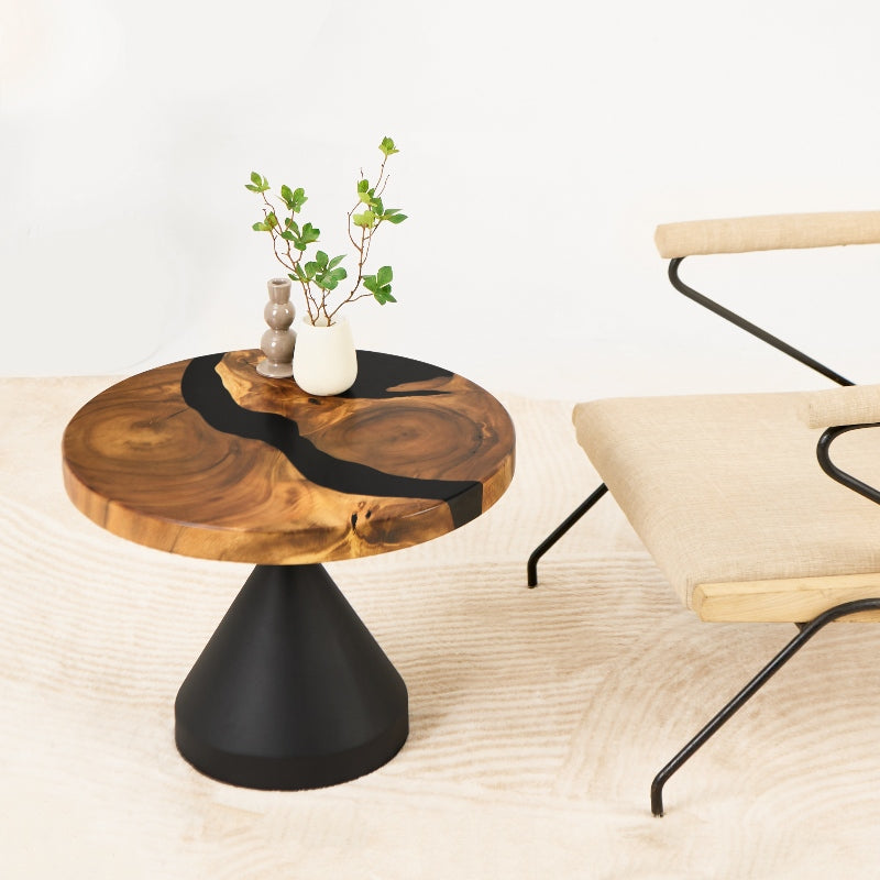 round epoxy resin coffee table 23 inches 06