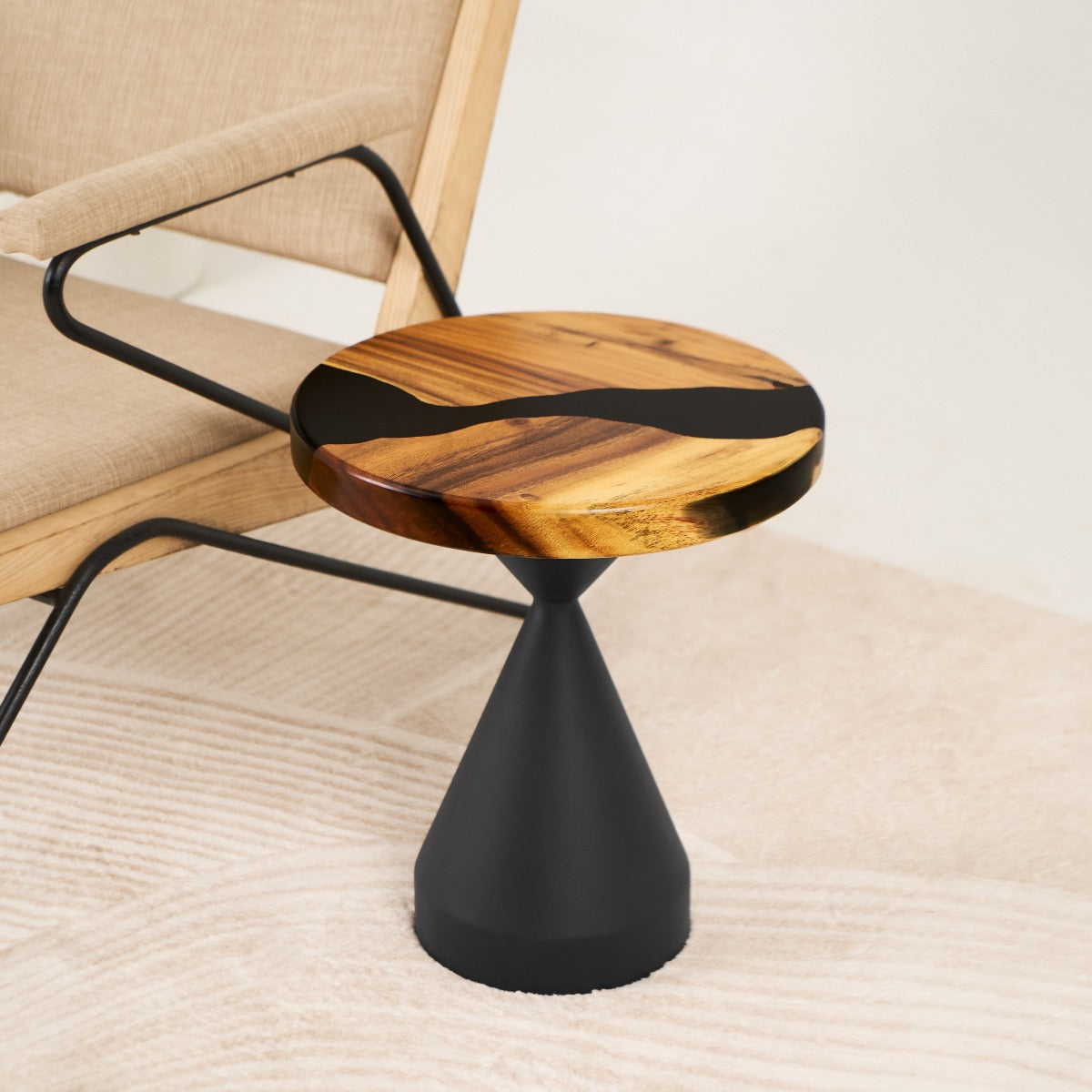 round epoxy table top 15 inches river 06