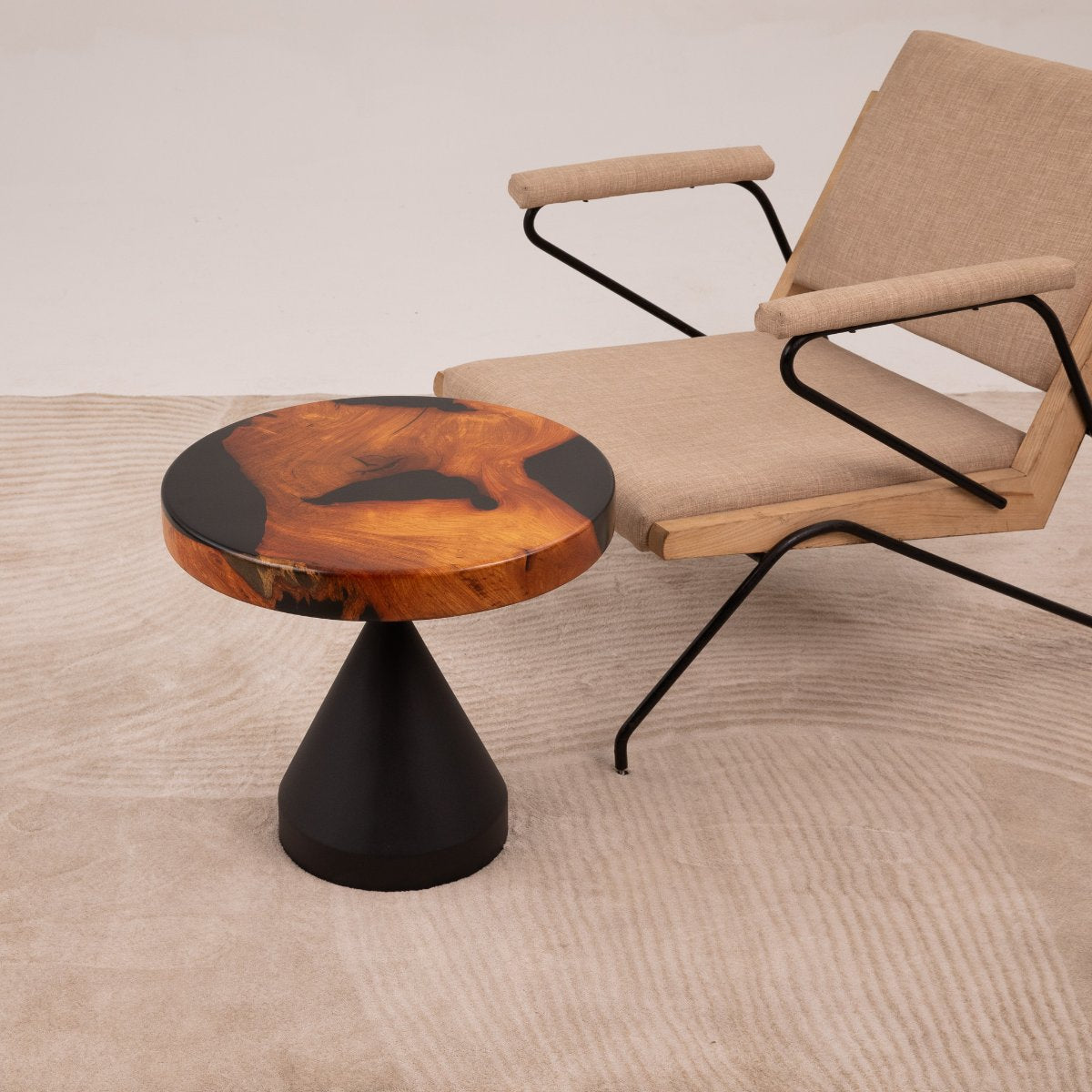 Round Epoxy Coffee Table Top 19 Inches interior