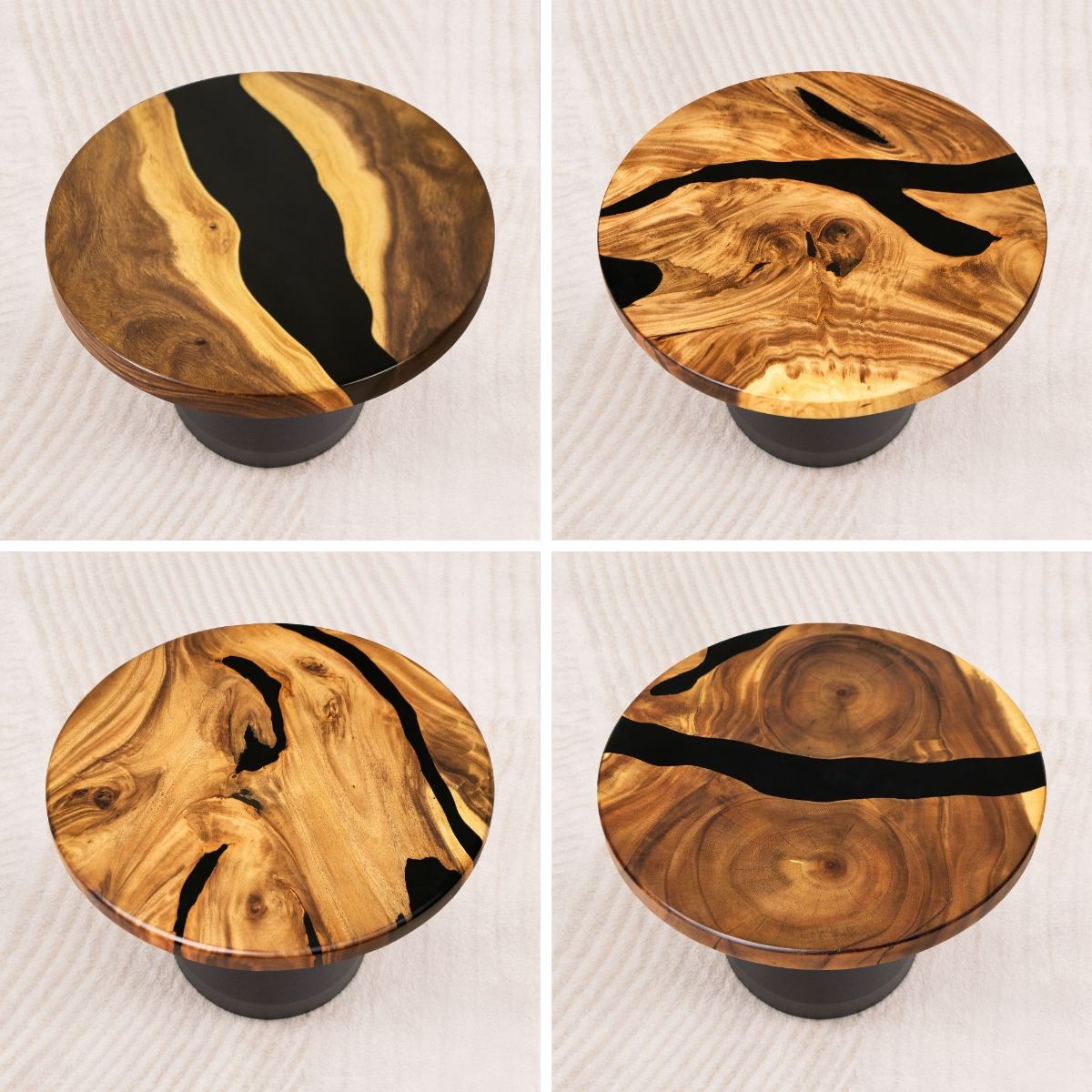 4 Round Wooden Epoxy Resin Table Top 19 Inches