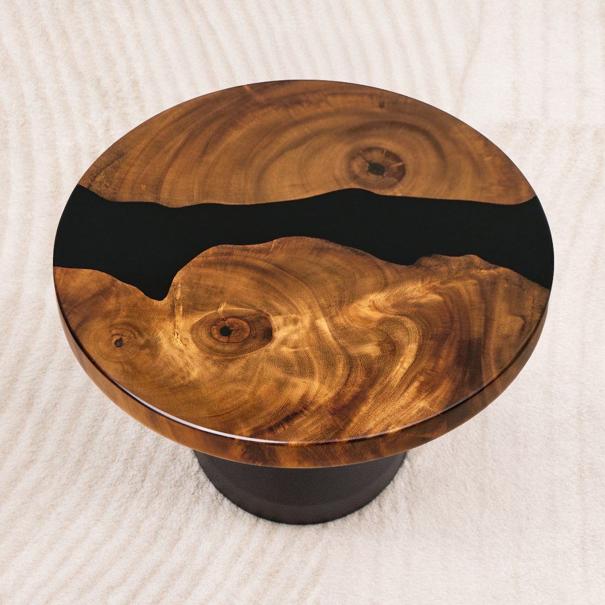 round handcrafted epoxy end table 15 inches 02