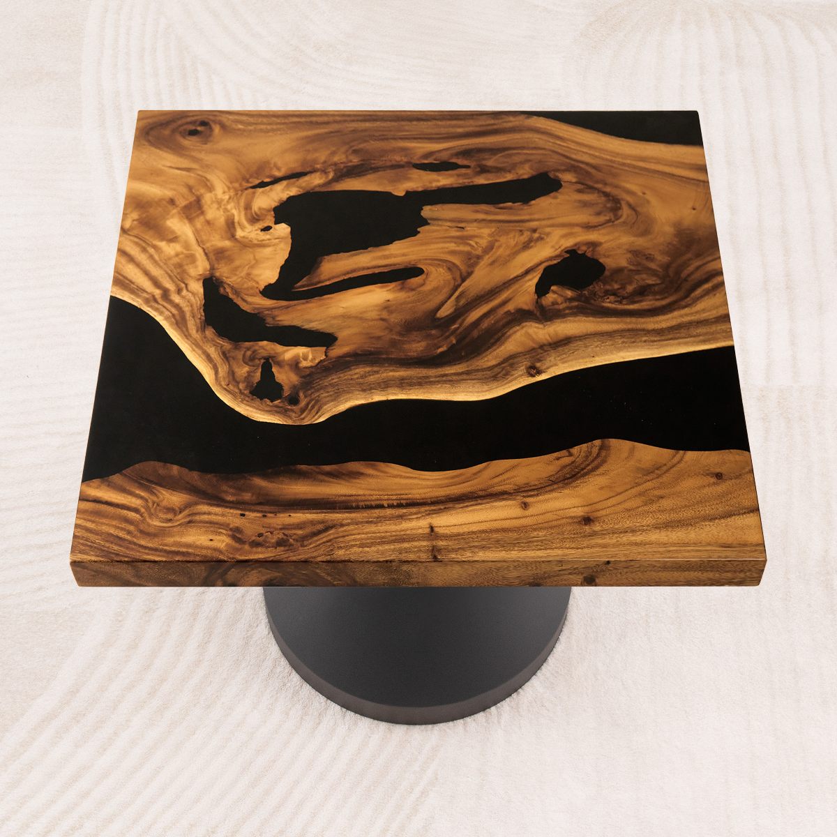 square black epoxy dining table top 29 inches 05