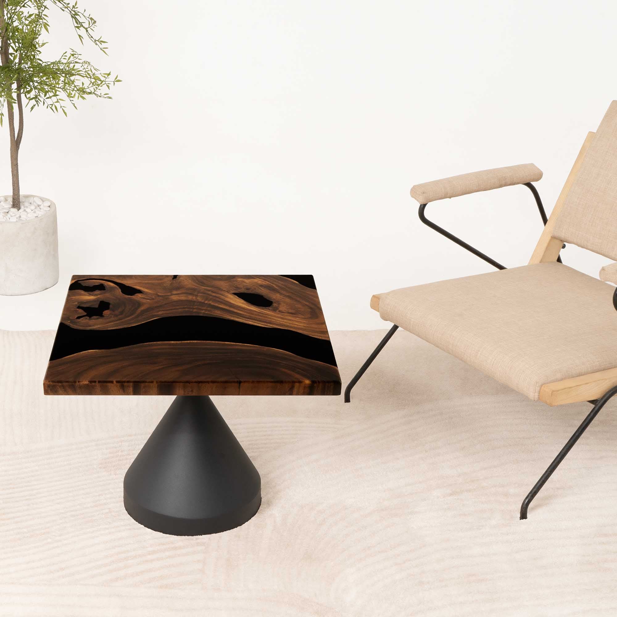 Square Wooden Epoxy Coffee Table 23" x 23" - SSQ23x23-069