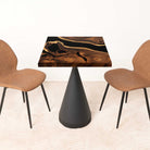 Square Black Epoxy Dining Table 23" x 23"