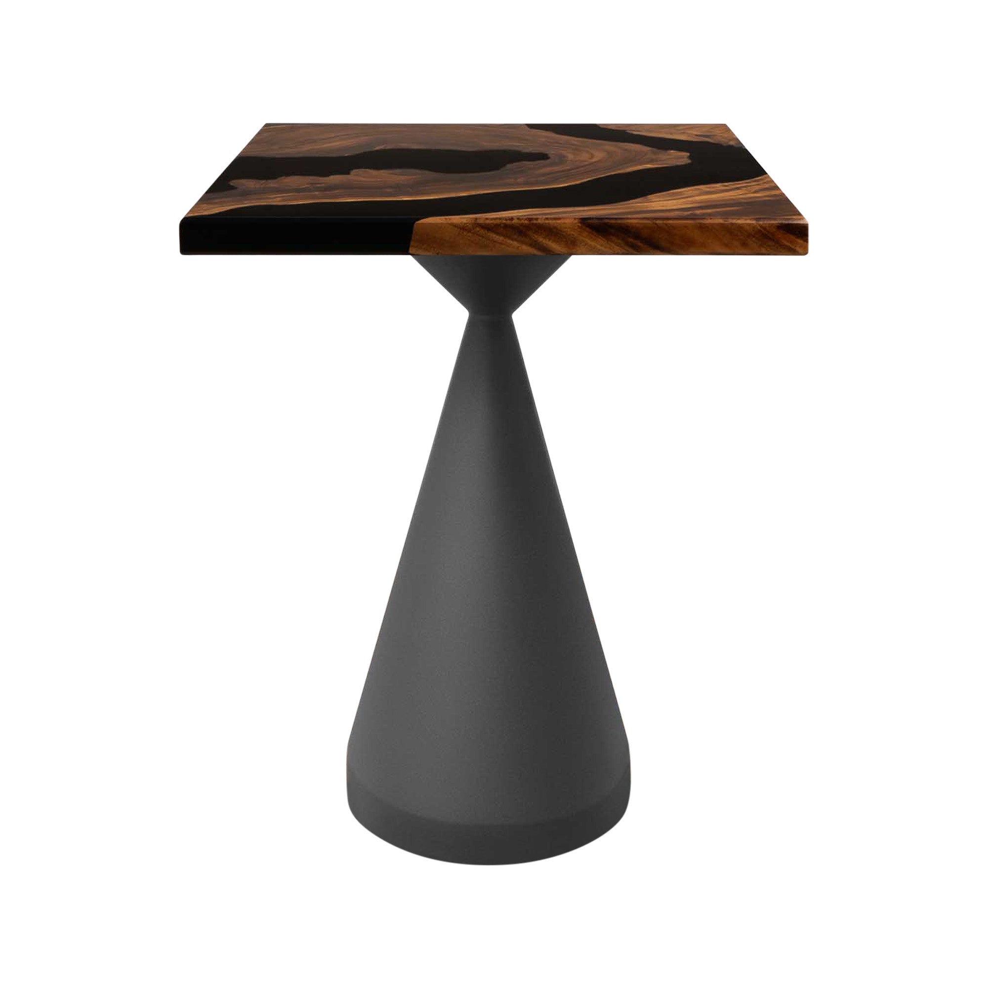 Square Natural Wood Table with Epoxy Finish 23" x 23" - SSQ23x23-071 - white background