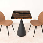 Square Wooden Epoxy Dining Table 23" x 23" - SSQ23x23-218