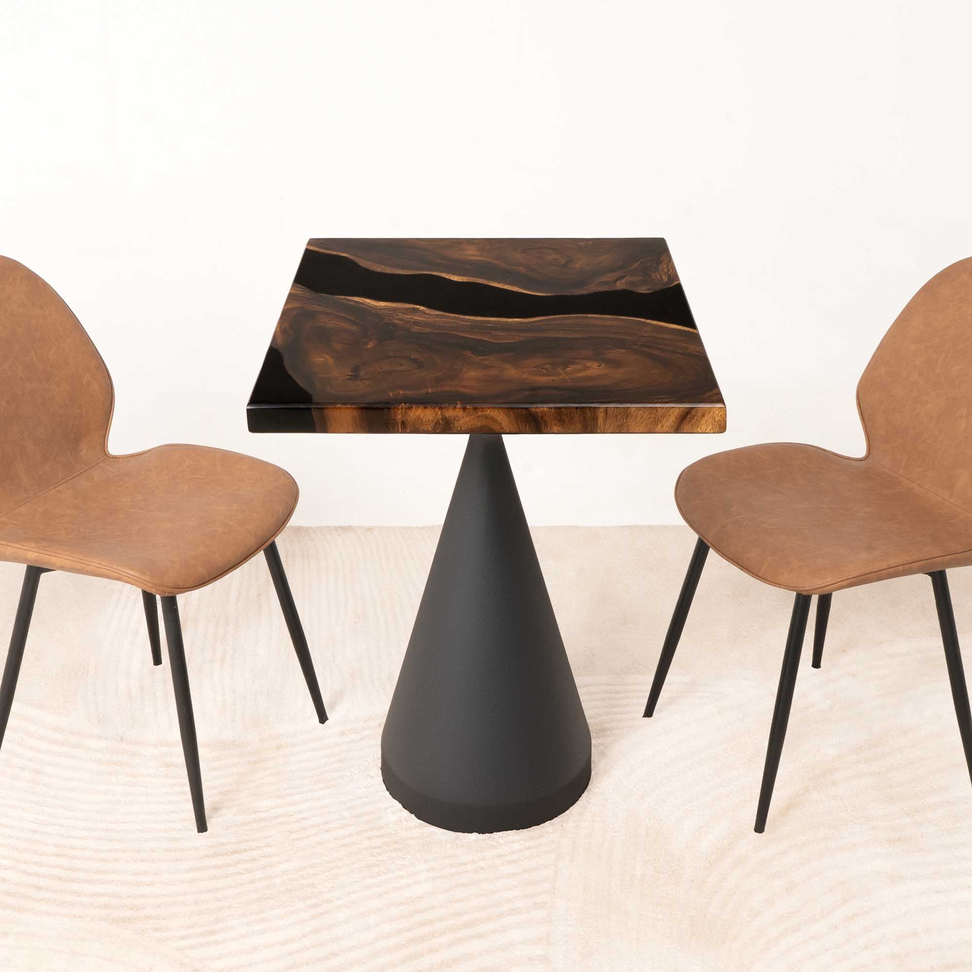 Square Wooden Epoxy Dining Table 23" x 23" - SSQ23x23-218