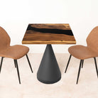 Square Black Epoxy Dining Table 29" x 29"