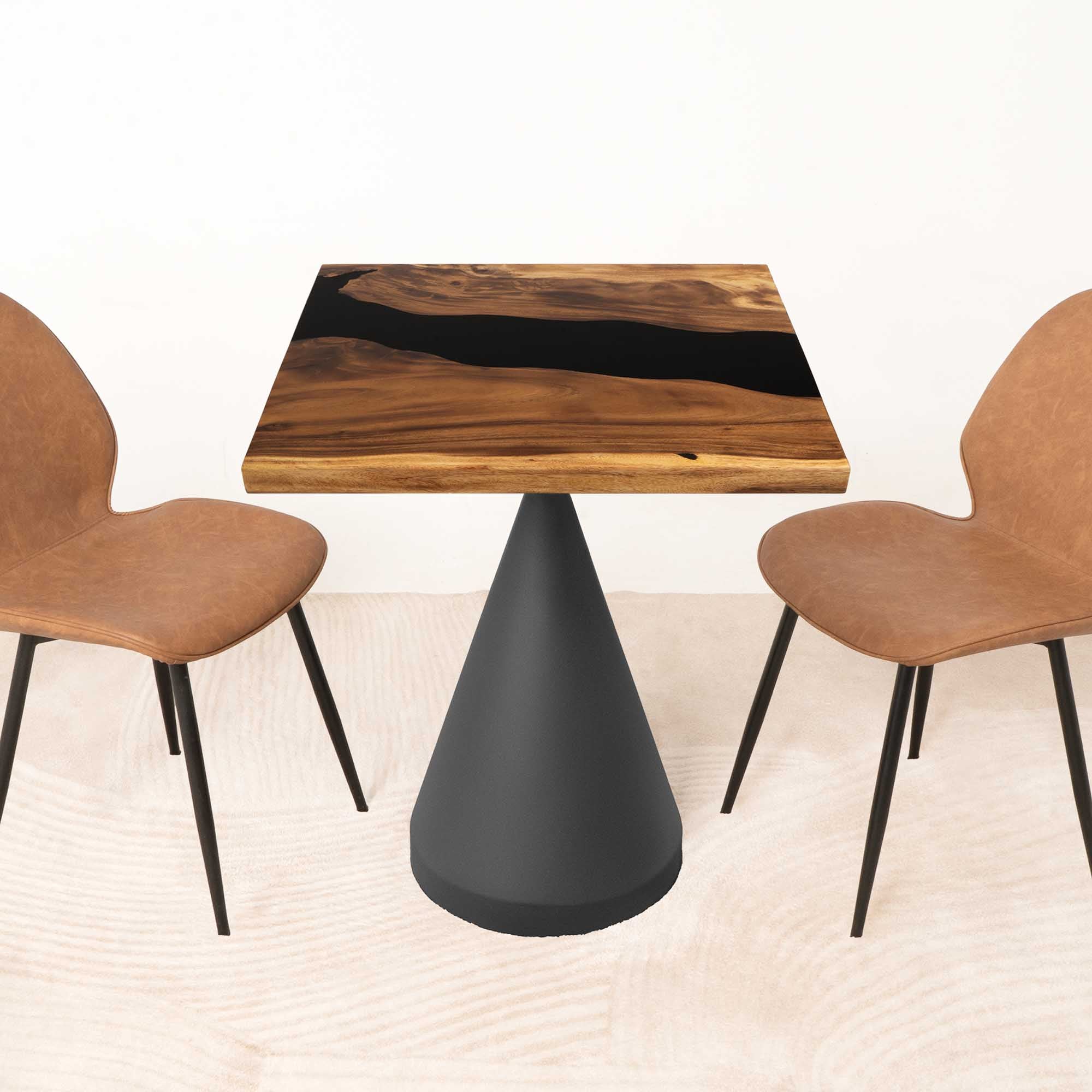 Square Black Epoxy Dining Table 29" x 29"