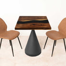 Square Black Epoxy Dining Table 29" x 29"