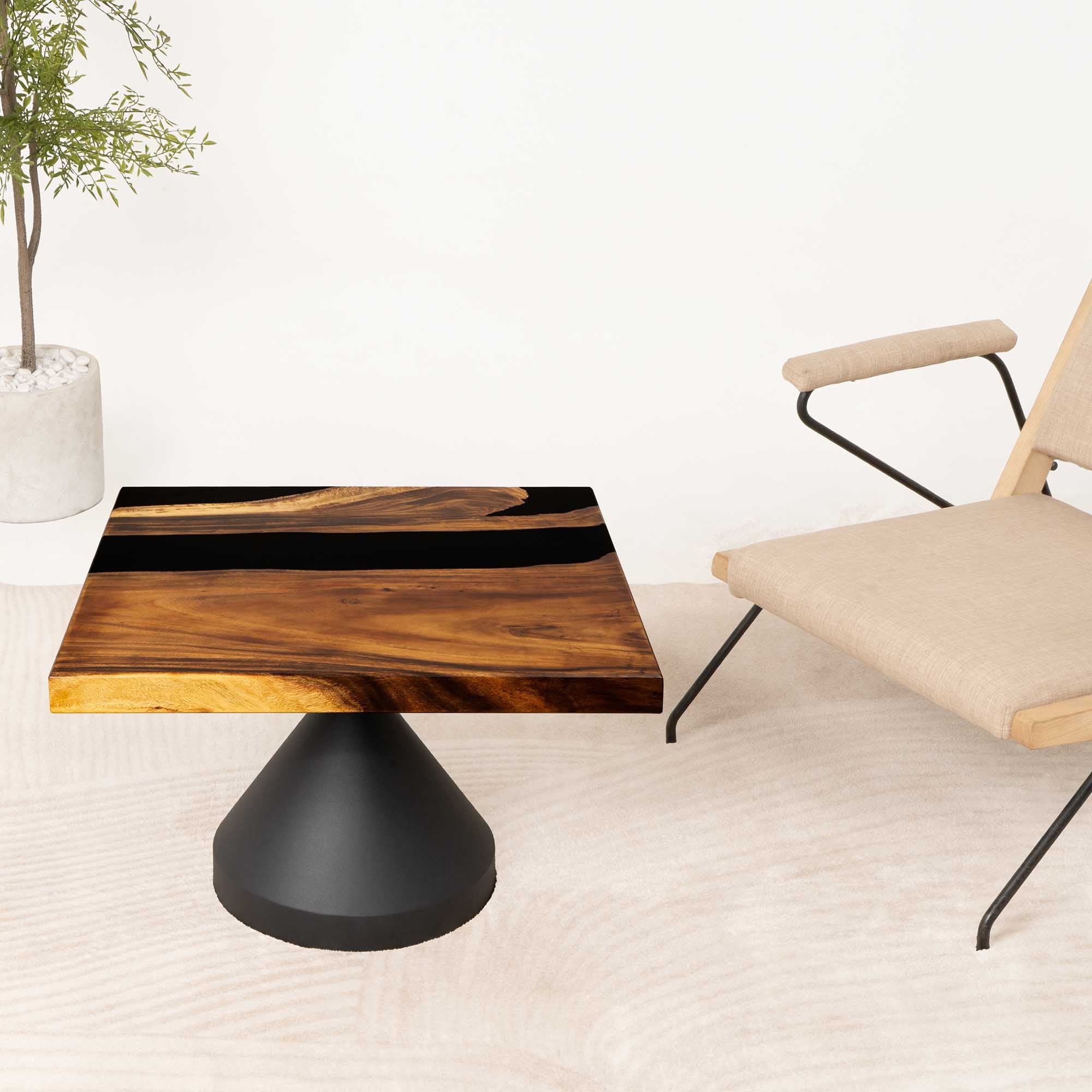 Square Wooden Epoxy Resin Coffee Table 29" x 29" - SSQ29x29-203