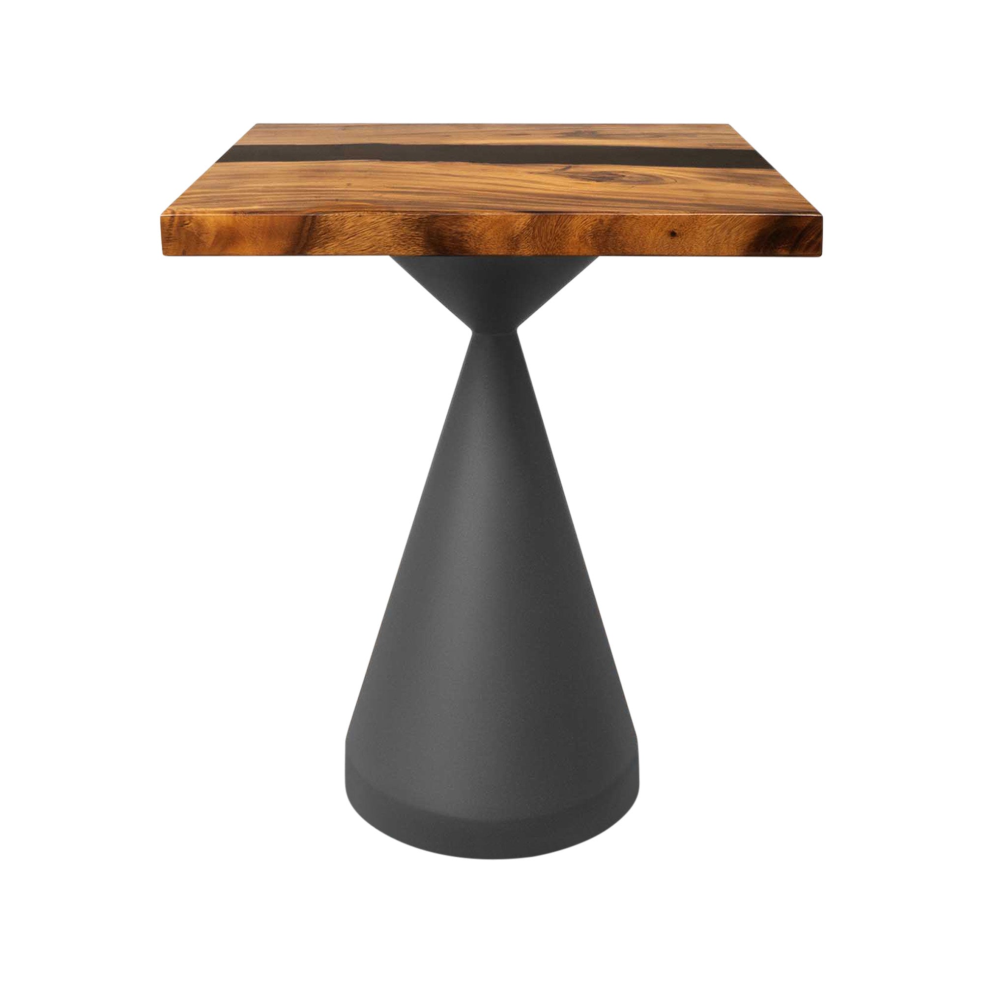 Square Dining Wood Table with Epoxy River Design 29" x 29" - SSQ29x29-297 -  white background