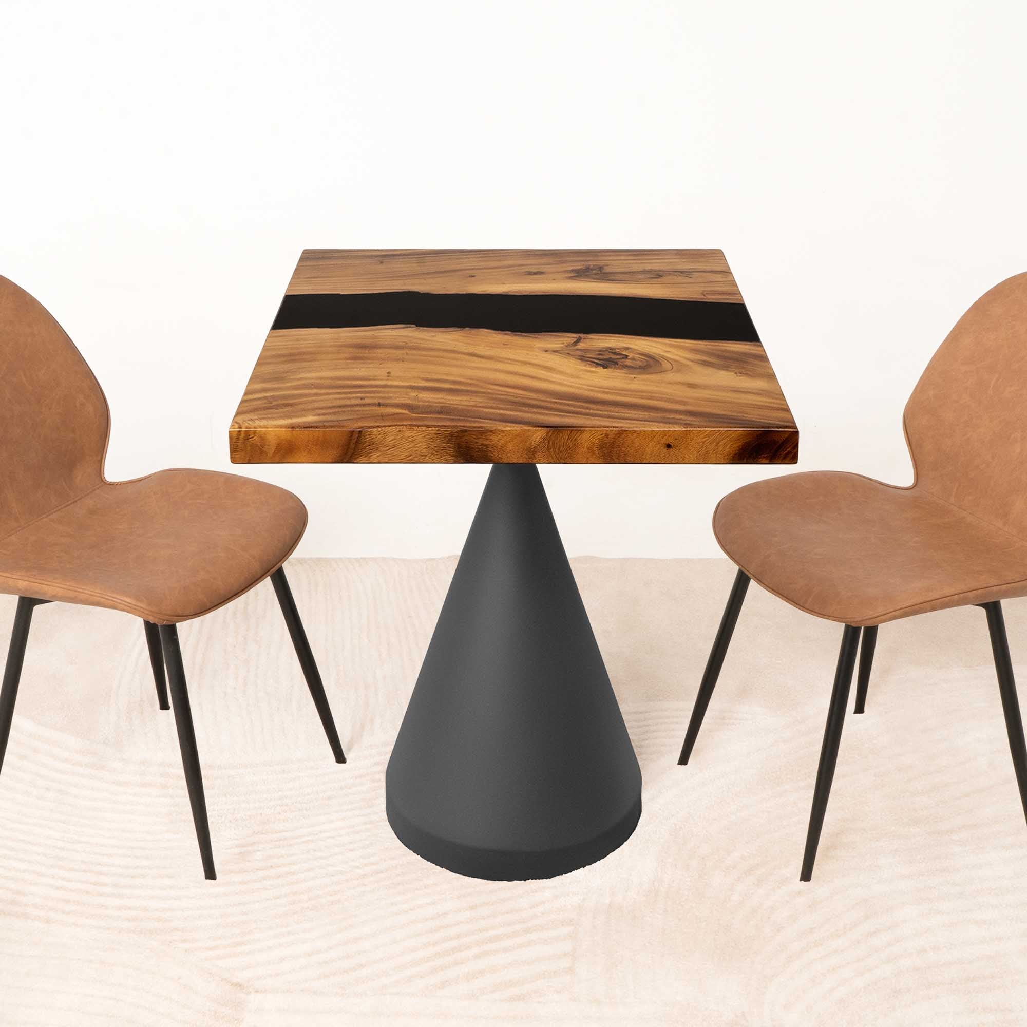 Square Dining Wood Table with Epoxy River Design 29" x 29" - SSQ29x29-297