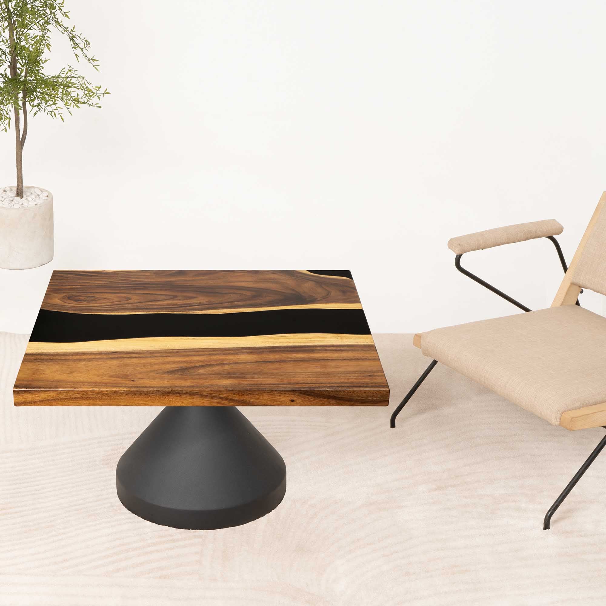 Square Wood Epoxy Coffee Table 35" x 35" - SSQ35x35-187