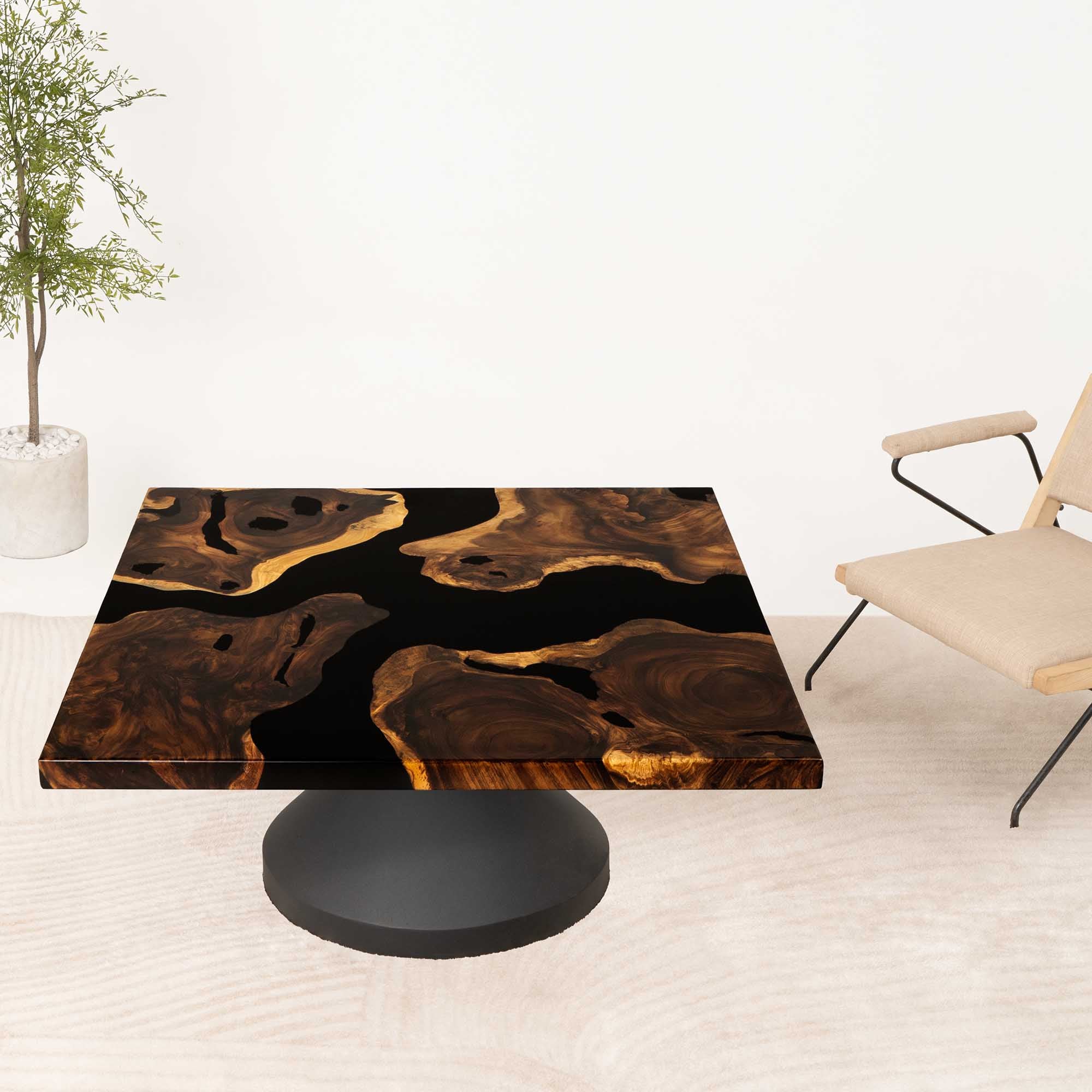Square Wooden Epoxy Coffee Table 41" x 41" - SSQ41x41-291
