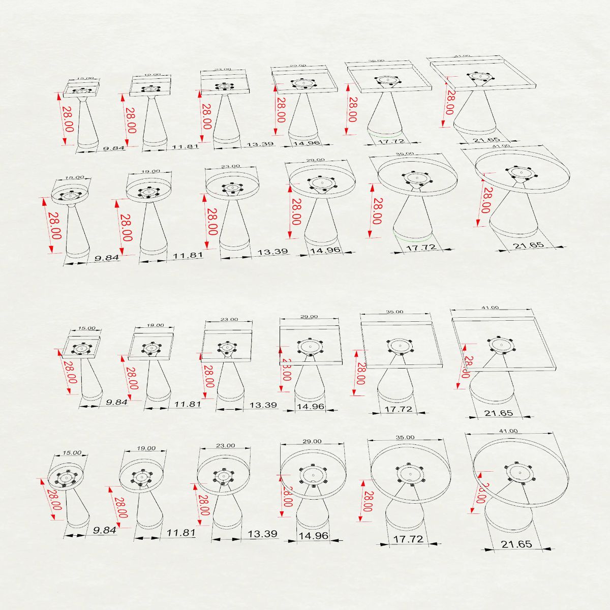 square epoxy dining table 29 inches 3d drawings