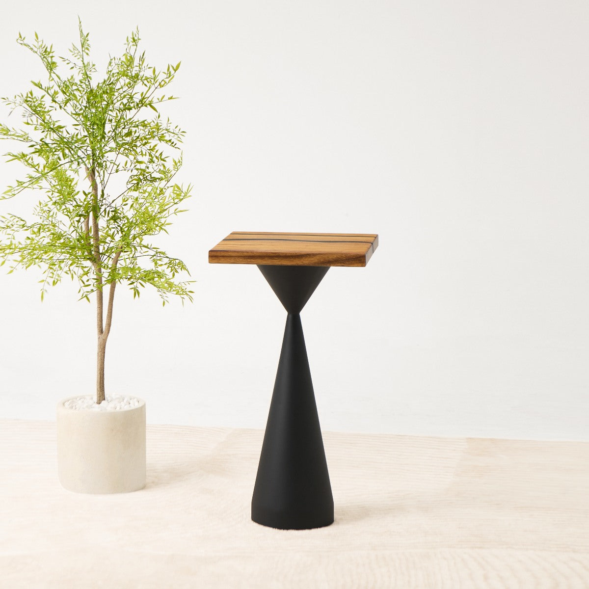 square epoxy end table 15 inches studio