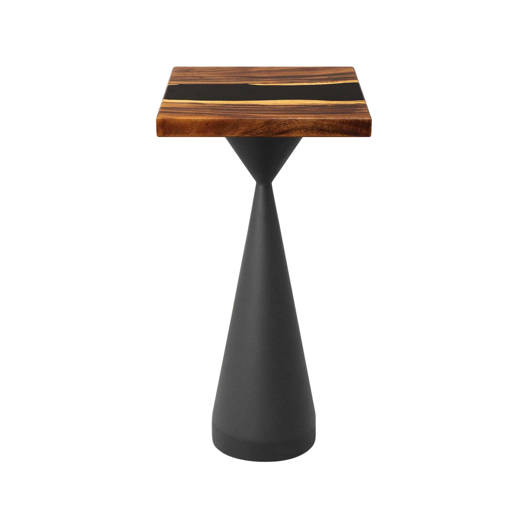 Square Handmade Epoxy Resin Side Table 15" x 15" - SSQ15x15-274 - white background