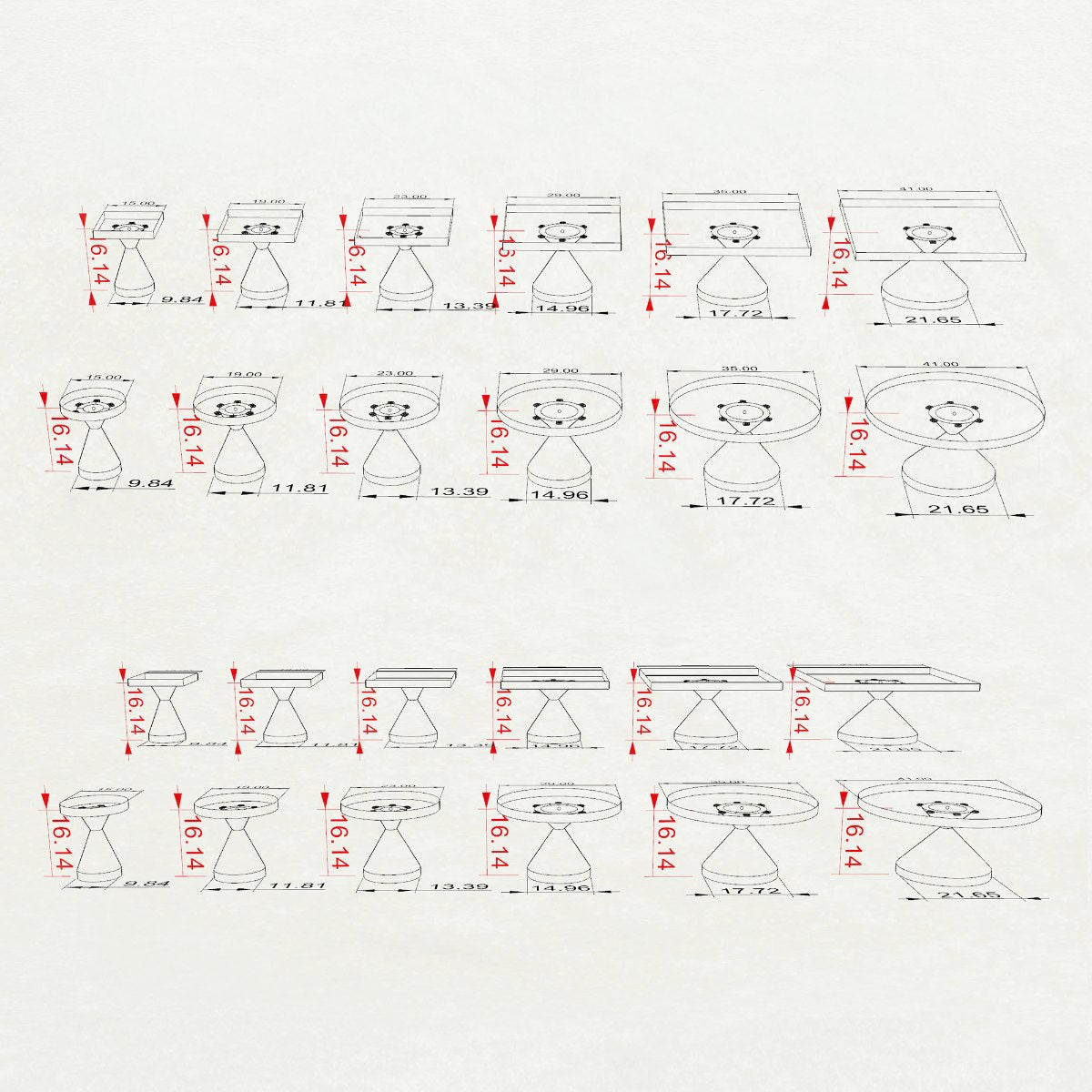 square epoxy side table 15 inches drawings
