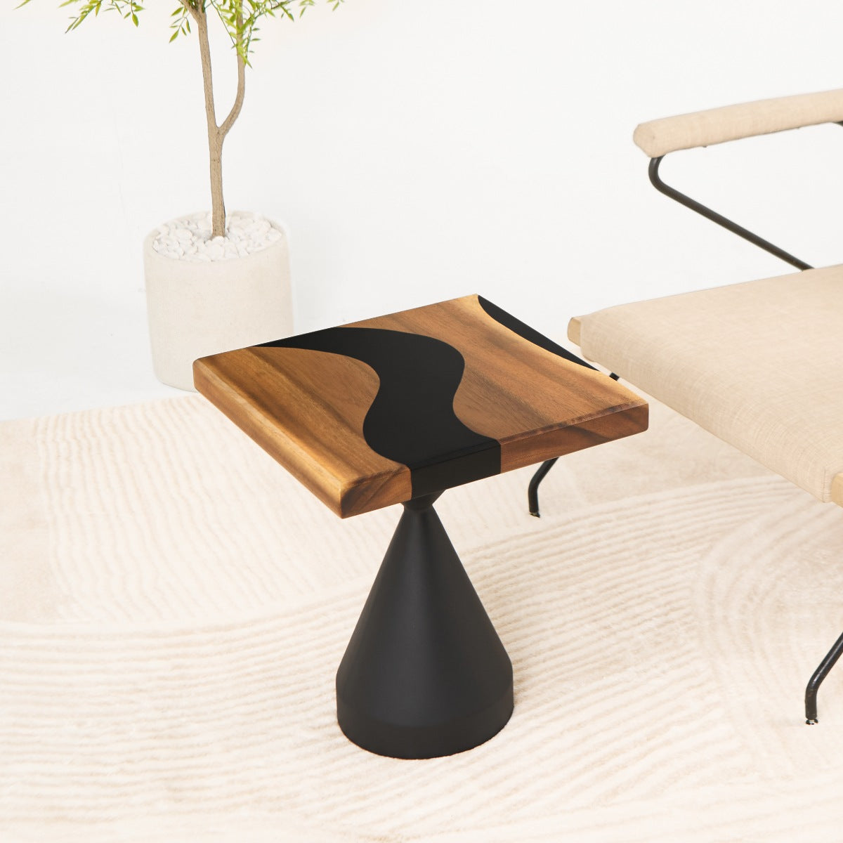 square epoxy side table top 15 inches 2 06