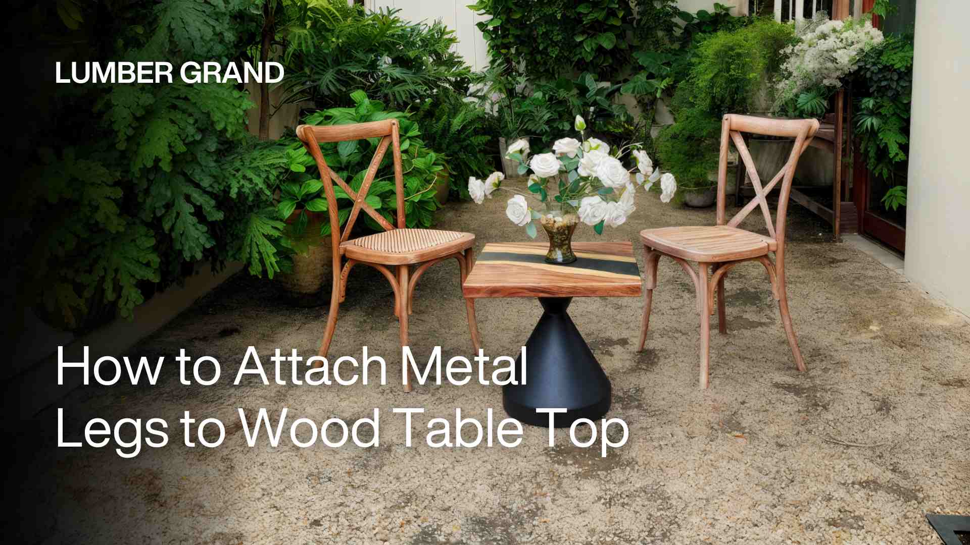 how to attach metal legs to a wood table top