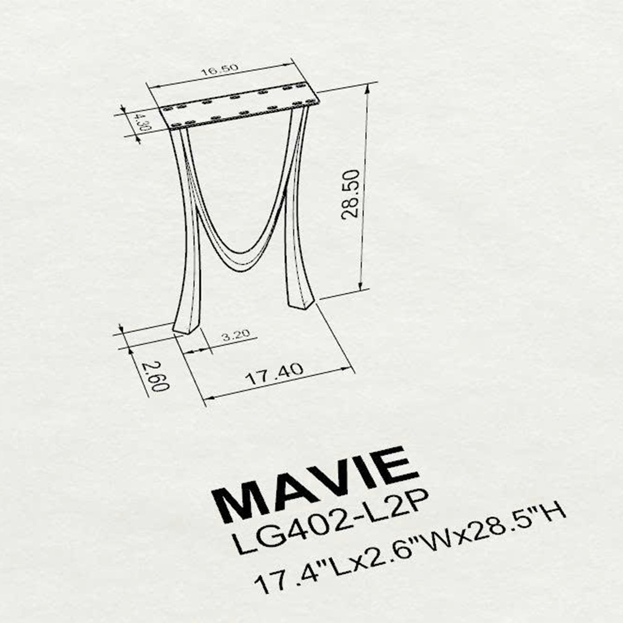 Console Table with Mavie 28.5" H Steel Table Legs - 3d drawings