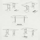 Console Table with Mavie 28.5" H Steel Table Legs - 3d drawings