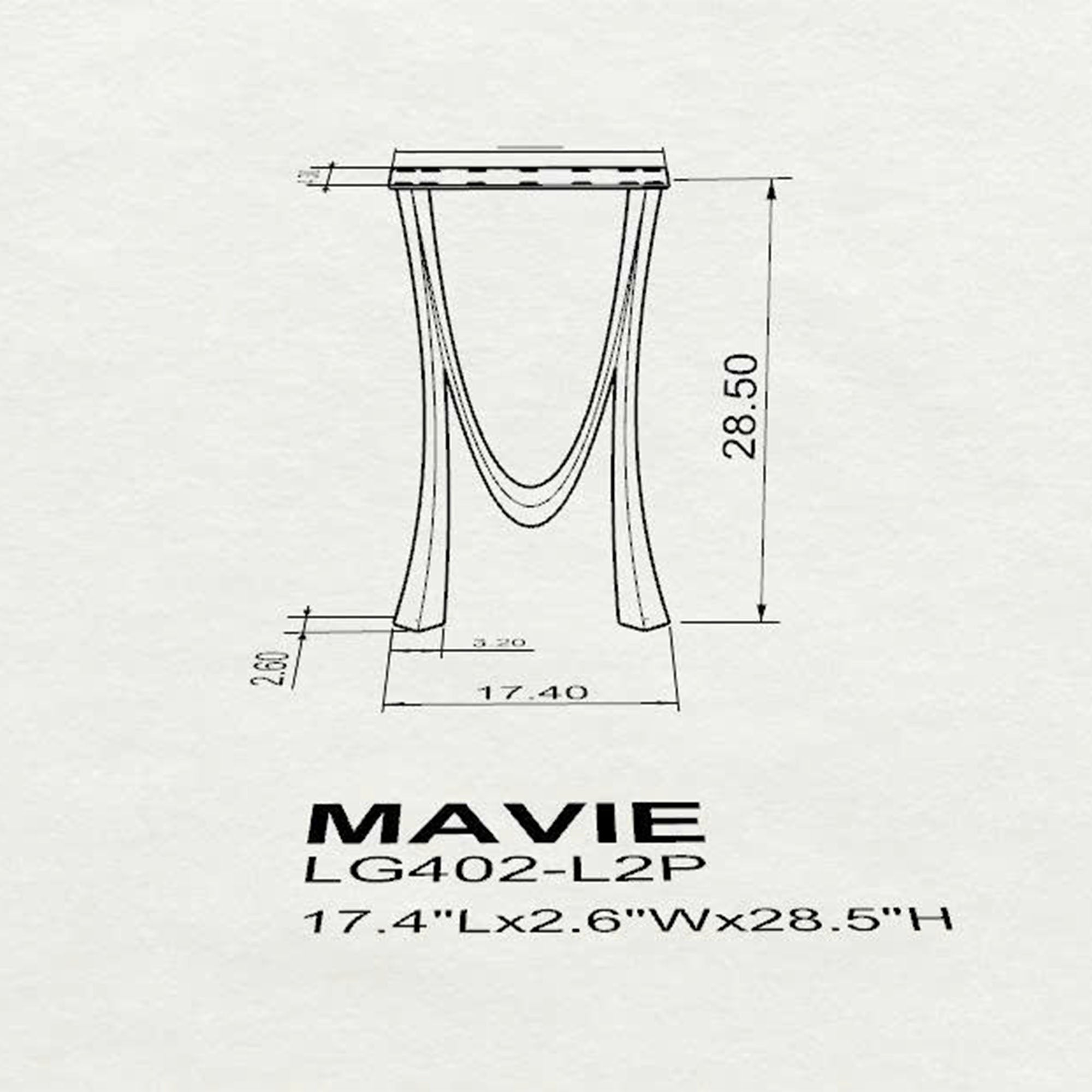 Console Table with Mavie 28.5" H Steel Table Legs - 3d drawings