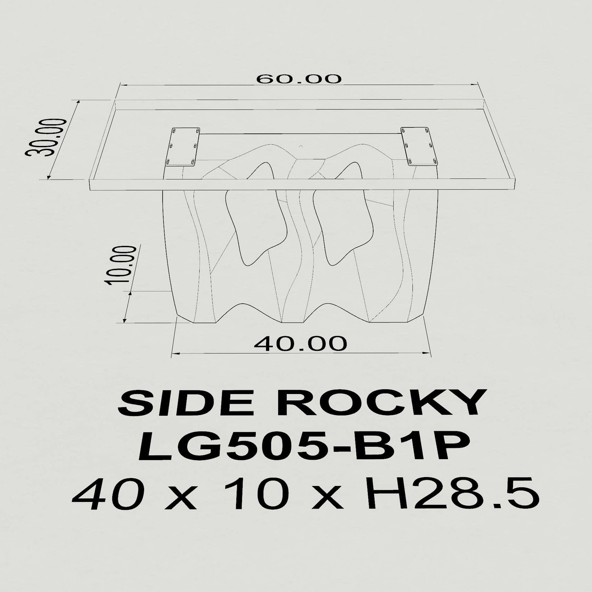 Console Table with Side-Rocky 28.5" H Steel Table Base - 3d drawings