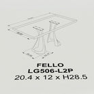 Dining Table with Fello 28.5" H Metal Table Legs - 3d drawings
