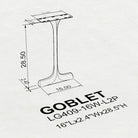 Dining Table with Goblet 28.5" H Metal Table Legs - 3d drawings