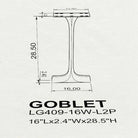 Dining Table with Goblet 28.5" H Metal Table Legs - 3d drawings