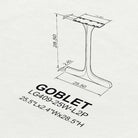 Dining Table with Goblet 28.5" H Metal Table Legs - 3d drawings 