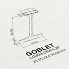 Dining Table with Goblet 28.5" H Metal Table Legs - 3d drawings 
