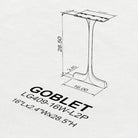 Dining Table with Goblet 28.5" H Metal Table Legs - 3d drawings